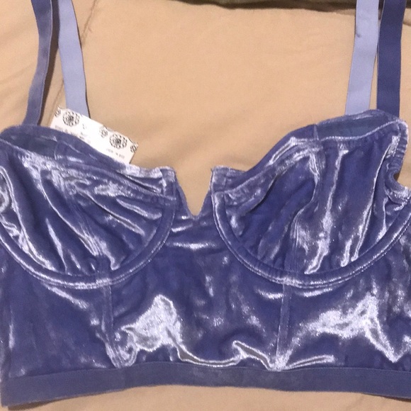 Free People Other - Free People velour purple bra XS